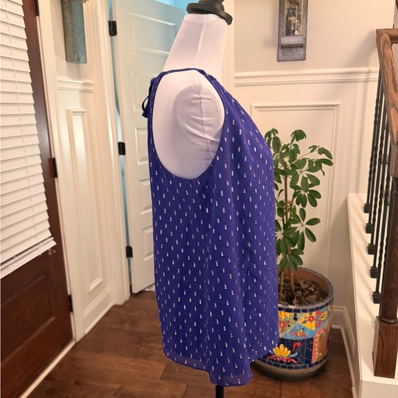 Lilly Pulitzer NWOT Dark Purple Metallic Embellished Halter Top - Picture 4 of 7